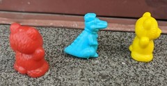 Miniature plastic toy bear 3 piece play set doll house age 5-7 years 1 in. h