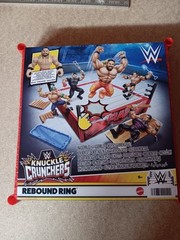 NEW! WWE Knuckle Crunchers Rebound Ring w/ Seth Rollins, The Rock & Roman Reigns