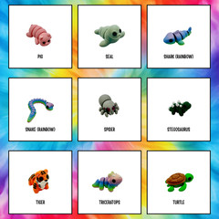 Wiggle Pets – 3D Printed Fidget Animals, Mini Articulated Animal Toys