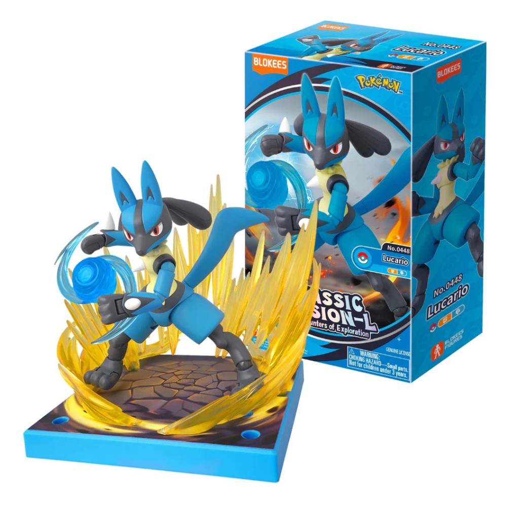 BLOKEES POKEMON CLASSIC VERSION-L NO. 0448 LUCARIO MODEL KIT ENGLISH PACK