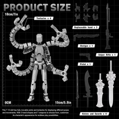 T 13 Figure Set & Titan 13 Action Figures Toys ,3d Printed Dummy T-13 | (Octopus