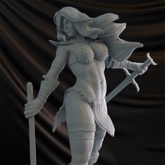 1/6 37cm Red Sonja 3D print figure Model Kit Unpainted Unassembled Garage Kit