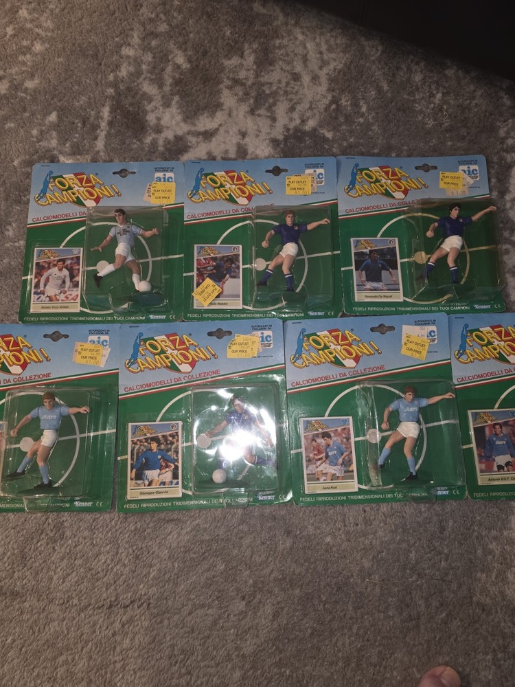 Kenner Forza Campioni Soccer Figure Lot of 7 Sealed Paolo Maldini Careca 1990