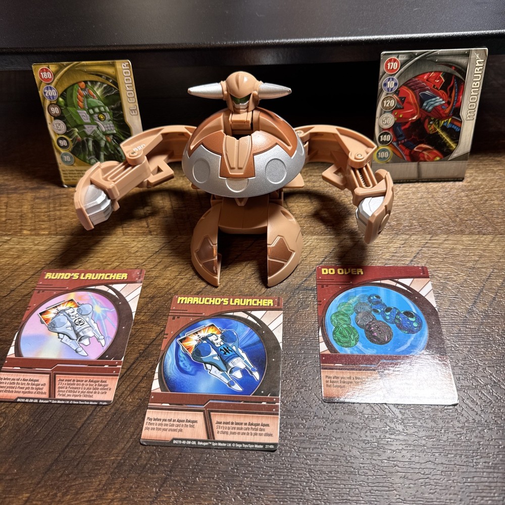 Bakugan Primo Vulcan Tan Subterra Large Deka Display Figure 620 G With 5 Cards
