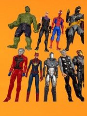 Lot of 17 Action Figures – 12” Superheros With One WWE Wrestler- See Description