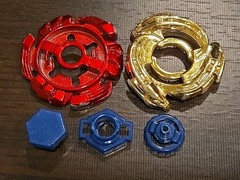 Gold Red Lightning L-Drago 100HF Beyblade Hasbro Metal Fusion Launcher BB-43