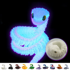 3D Printed Snake Movable Joint Simulation 3D Printed Figures Newyear Decoration