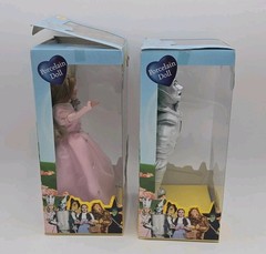 Wizard of Oz Brass Key Porcelain Doll Set of 5 Dorothy Toto Tin Man Scarecrow