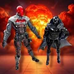 Batman: Arkham Knight Red Hood 7” & Marvel Black Planter 6” Collectible
