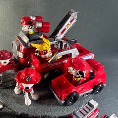 Paw Patrol Marshall Action Figure Fire Pup Truck Vehicle Lot Spin Master