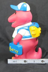 Vtg 1992 Lyons Group 7″ Barney Purple Dinosaur Coin Piggy Bank Back to School