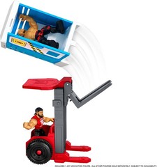 WWE Knuckle Crunchers Backstage Brawl Playset Jey Uso Slim Forklift Port-a-Potty