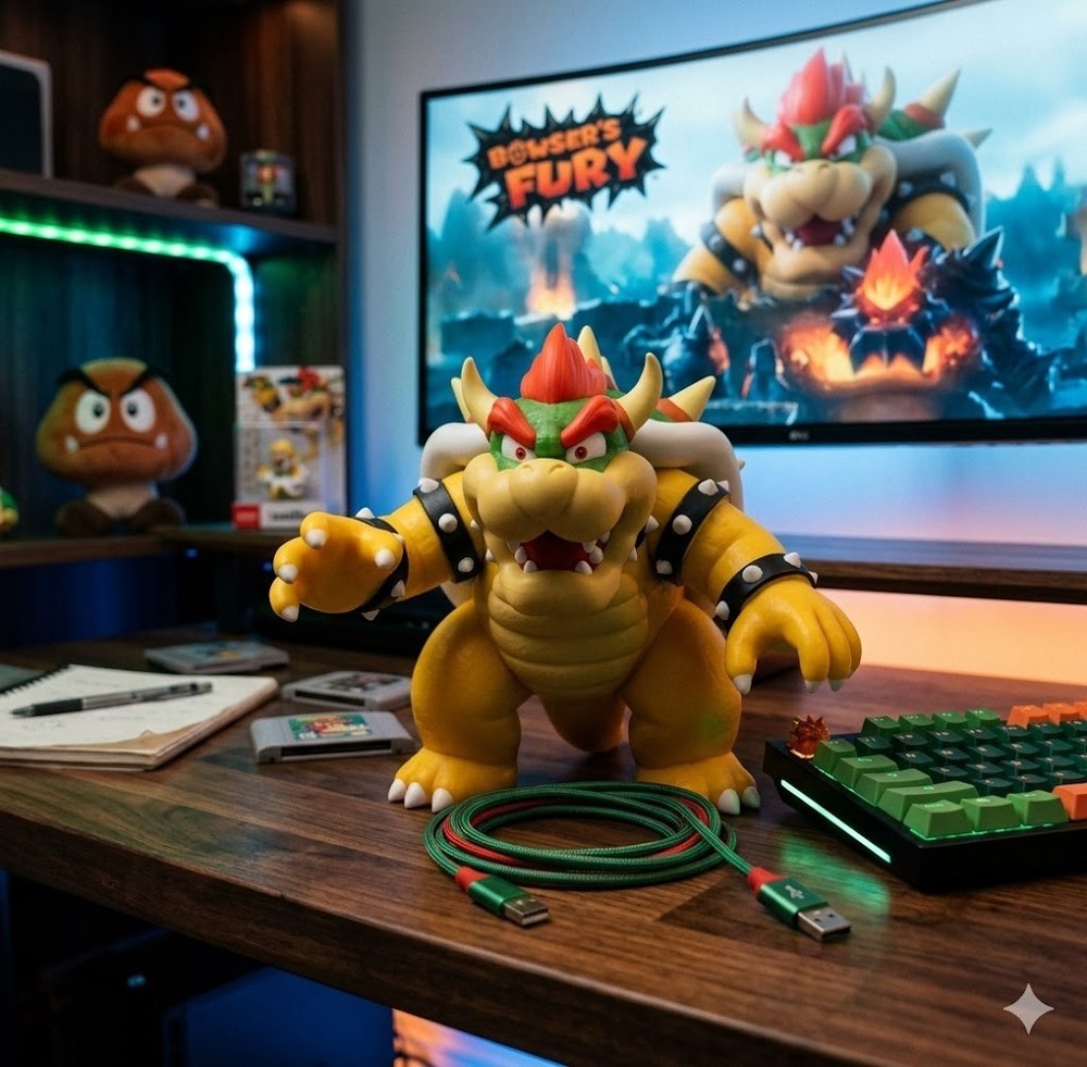 🐢 Bowser Inspired Super Size Figure – 20cm PVC Collectible Display Toy