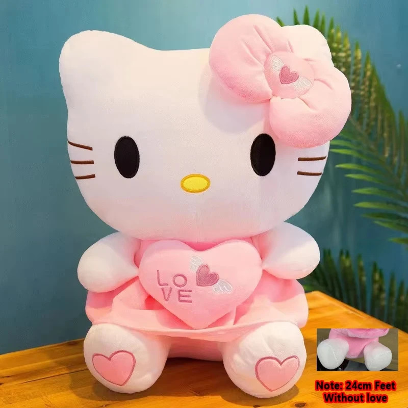 25cm Sanrio Hello Kitty Plush Toy – Kawaii Pink Cat Doll Birthday Gift for Girls