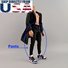 1/6 Casual Slim Pants For 12″ Hot Toys Worldbox Narrow Shoulder Male Figure USA