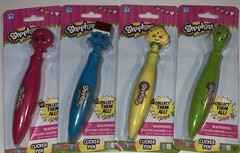 SHOPKINS SEASON 1 COMPLETE SET OF 4 CLICKER PEN YELLOW PINK GREEN BLUE NEW