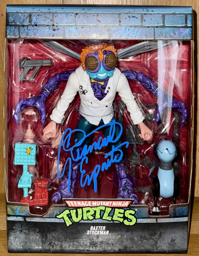 Super7 TMNT Ultimates Baxter Stockman Action Figure Signed Giancarlo Esposito