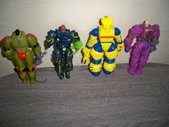 INHUMANOIDS 1986 LOT 4 FIGURES BRIGHT LIQUIDATOR ARMSTRONG AUGER PART REPAIR SET