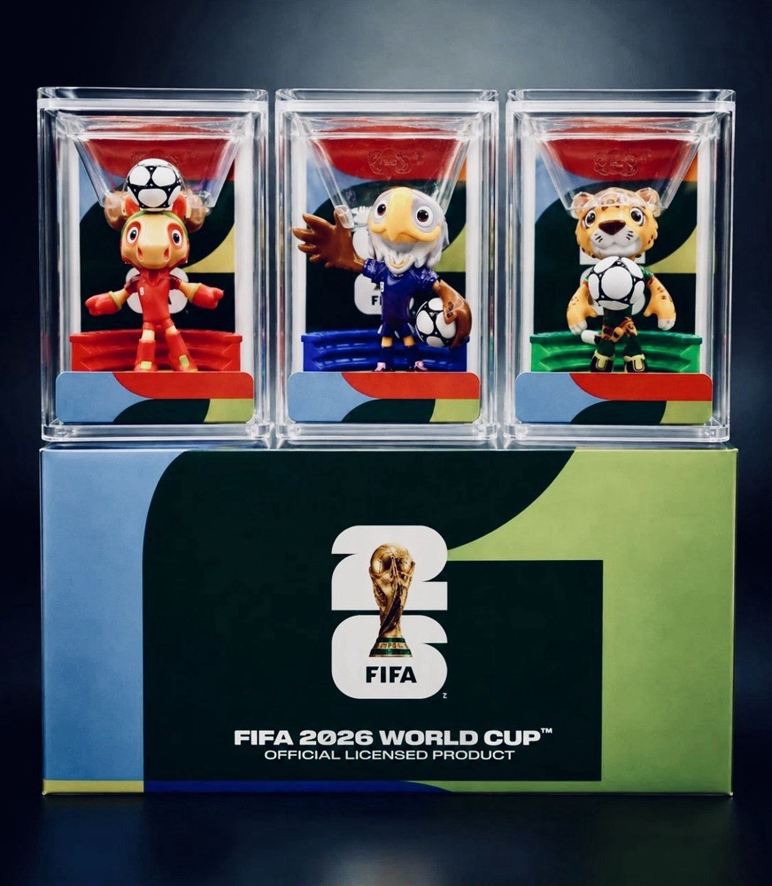 FIFA Licensed World Cup 2026 Mascot Figure Set w/ Display Cases – New/Sealed