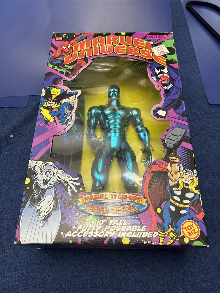 Marvel Universe Team-Ups Blue Silver Surfer 10″ Action Figure 1999 ToyBiz NIB