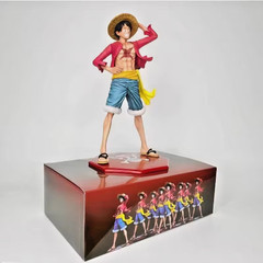 New 24cm One Piece Anime Figure Confident Smiley Luffy Three Form Face Changing
