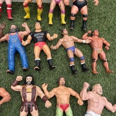 Lot Of 19- WWF TITAN SPORTS LJN COLLECTIBLE WRESTLERS 8 “ Plus RING