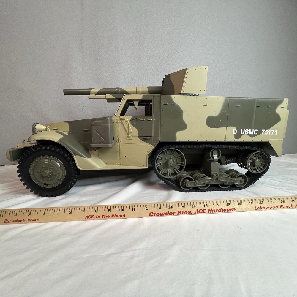 GI Joe Hasbro M3 Tank Destroyer, WWII Half-Track Vehicle 1:6 Scale, 12” 2001 BBI