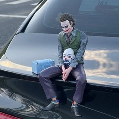 Portable Joker Heath Ledger Car Roof Action Figure Mask Statue Toy Gift Model