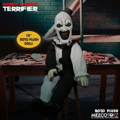 Mezco Designer Series Terrifier Art The Clown 18″ Roto Jumbo Plush Doll Horror