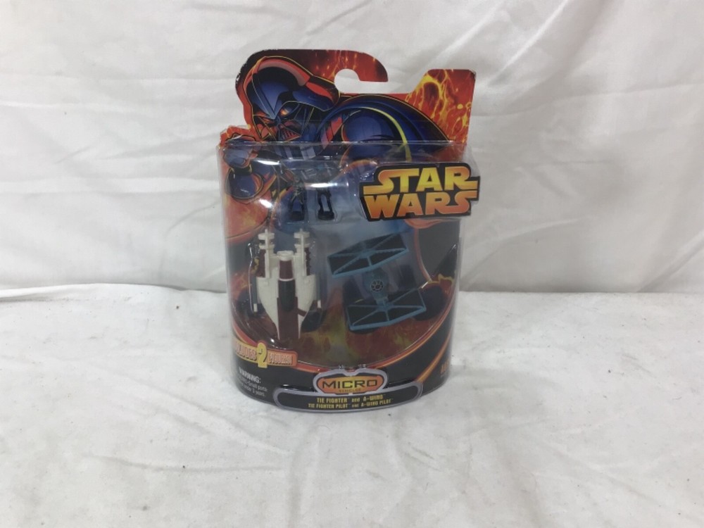 2005 Star Wars Micro Machines Vehicles Series Tie Fighter vs A-Wing & Figure NEW