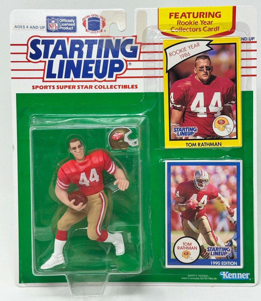 1990 KENNER STARTING LINEUP NFL FOOTBALL TOM RATHMAN SAN FRANCISCO 49ERS MOC