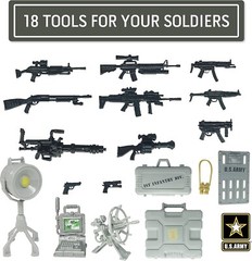 United States Army Recon Platoon Playset with 3 Military Action Figures