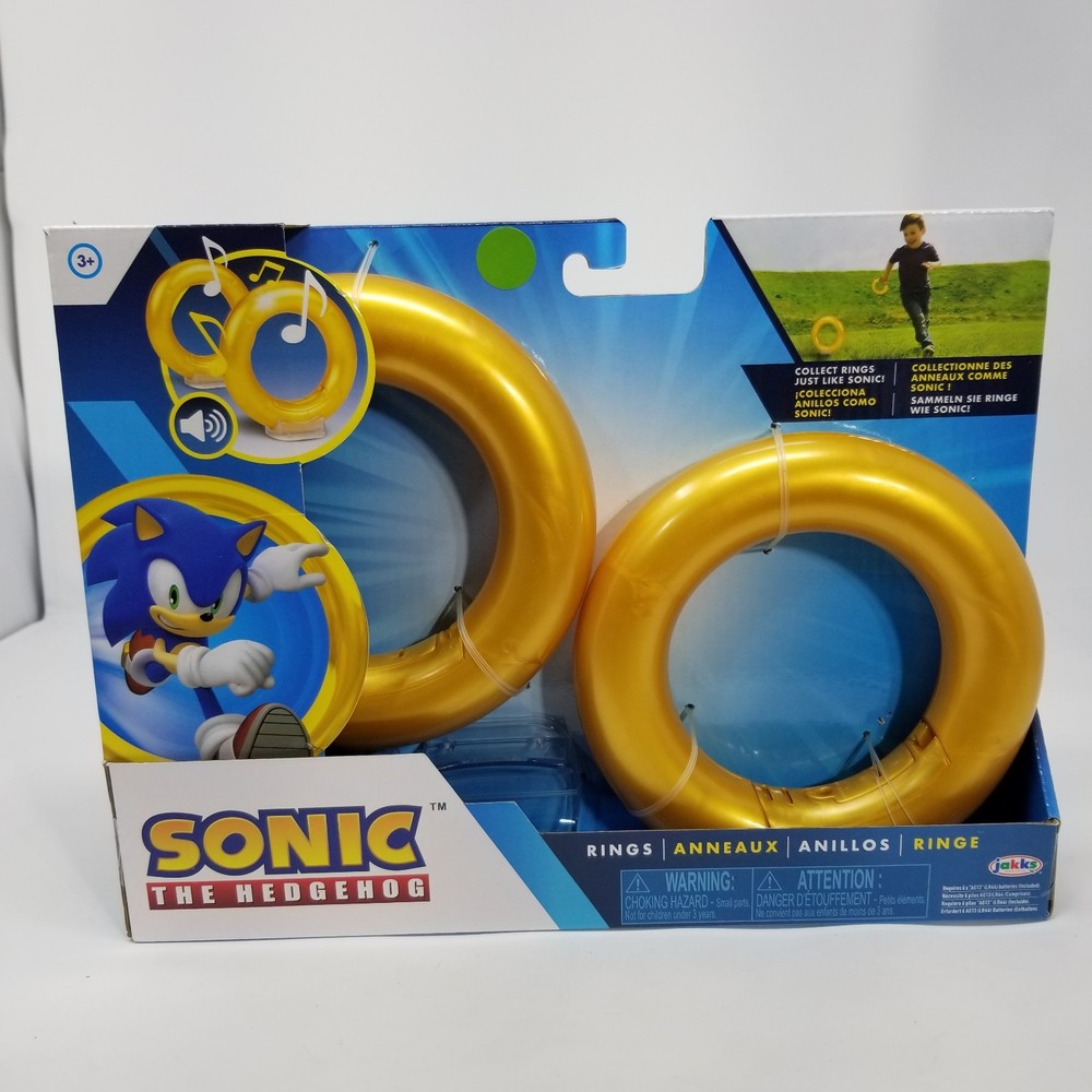 Sonic the Hedgehog Ring Toy Set with Sound Effects for Kids Ages 3 and Up