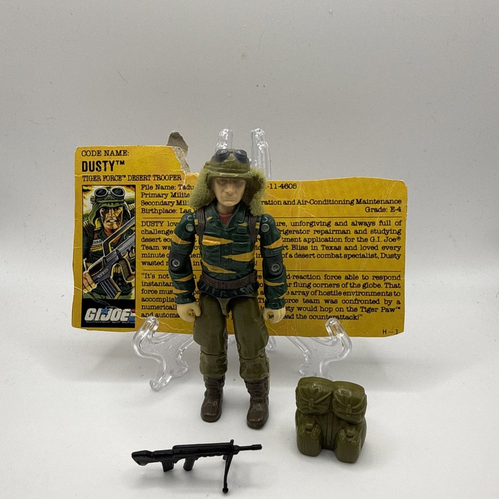 1988 GI JOE TIGER FORCE DUSTY v2 100% COMPLETE WITH FILE CARD