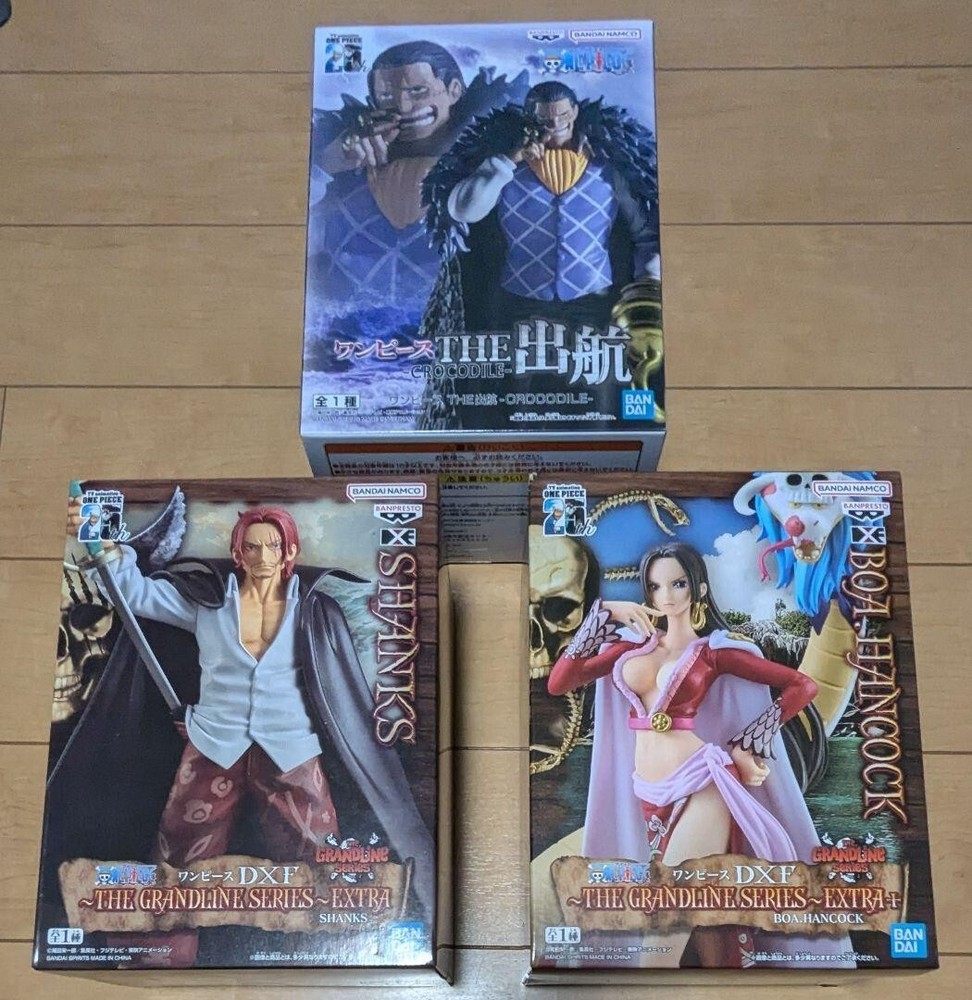ONE PIECE FIGURE SET of 3 Hancock, Shanks, Crocodile