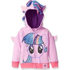 Girls Hoodie Fleece Twilight Sparkle My Little Pony Cartoon Zip Front