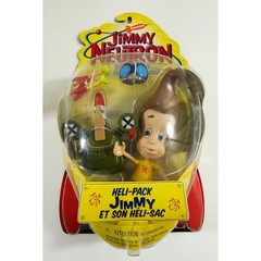 Mattel Jimmy Neutron Action Figure Kids OS Yellow Heli-Pack Boy Genius Vintage