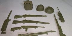 Vintage 1960s Louis Marx Stony Stonewall Smith Original Weapons Accessories Lot