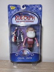 New 2003 Rudolph the Red Nosed Reindeer Casual Santa Action Figure & Accessories