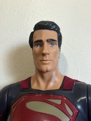 Superman Action Statue Figure w/ Fabric Cape, Blue Red Flesh Plastic