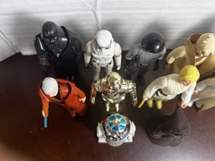 VINTAGE KENNER STAR WARS 1977 FIRST 12 FIGURE SET LOT LUKE VADER HAN LEIA R2 +++