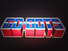 Retro Go Bots logo light box sign display for vintage gobots collection display