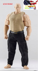 1/12 Black combat pants for 7″ strong figure McFarlane Bane Nota Mezco WWE ❶USA❶