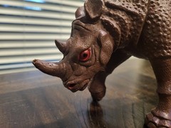 Vintage 1984 Rhino Toy 11″ Brown Plastic Figure by Imperial Hong Kong