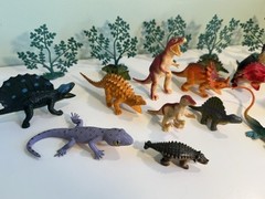 25 Piece Lot VNTG Plastic Dinosaur Toys & Trees Multiple Species-China 1993-2001