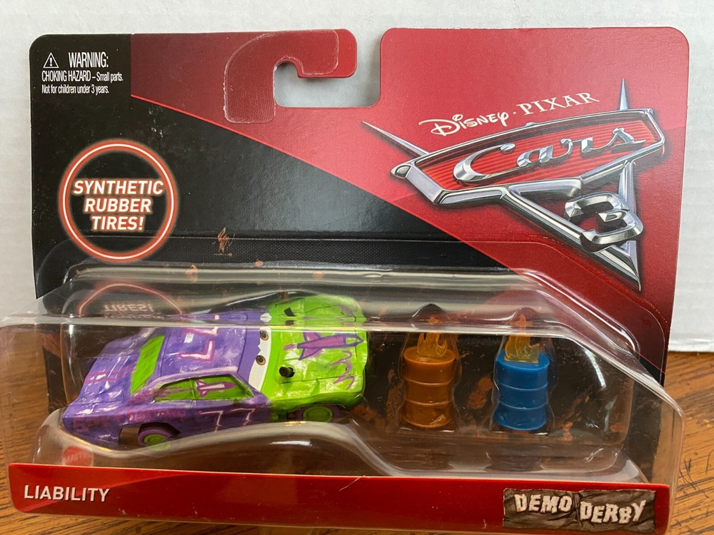 MATTEL DISNEY PIXAR CARS 3 #90 AIRBORNE SYNTHETIC RUBBER TIRES DEMO DERBY