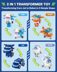 Super Wings Airplane Robot Figures 15-Pack-~