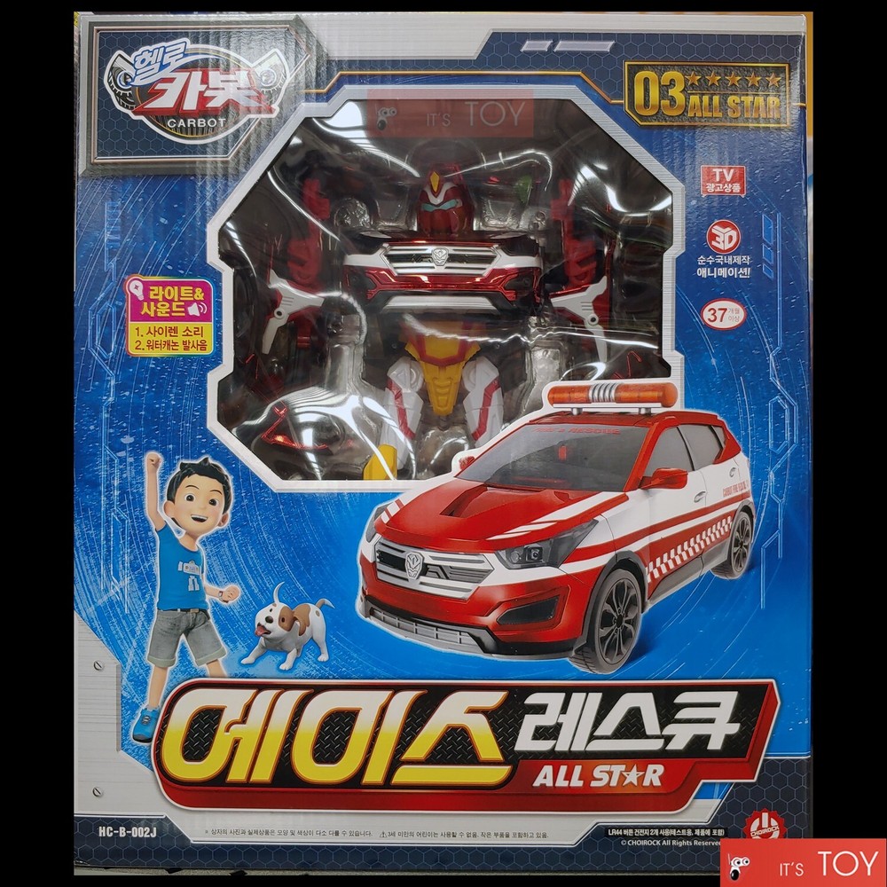 Hello Carbot Santafe Ace Rescue All Star Fire Truck Transformer Robot Led Sound