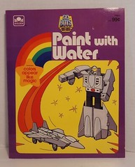 Vintage Go Bots Paint With Water Coloring Book Tonka 1985 NEW