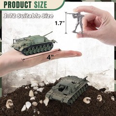 MaozyHomie U.S Toy Tank and Army Men Toys Playset, 2pc Tank-5 Models and 10pc…